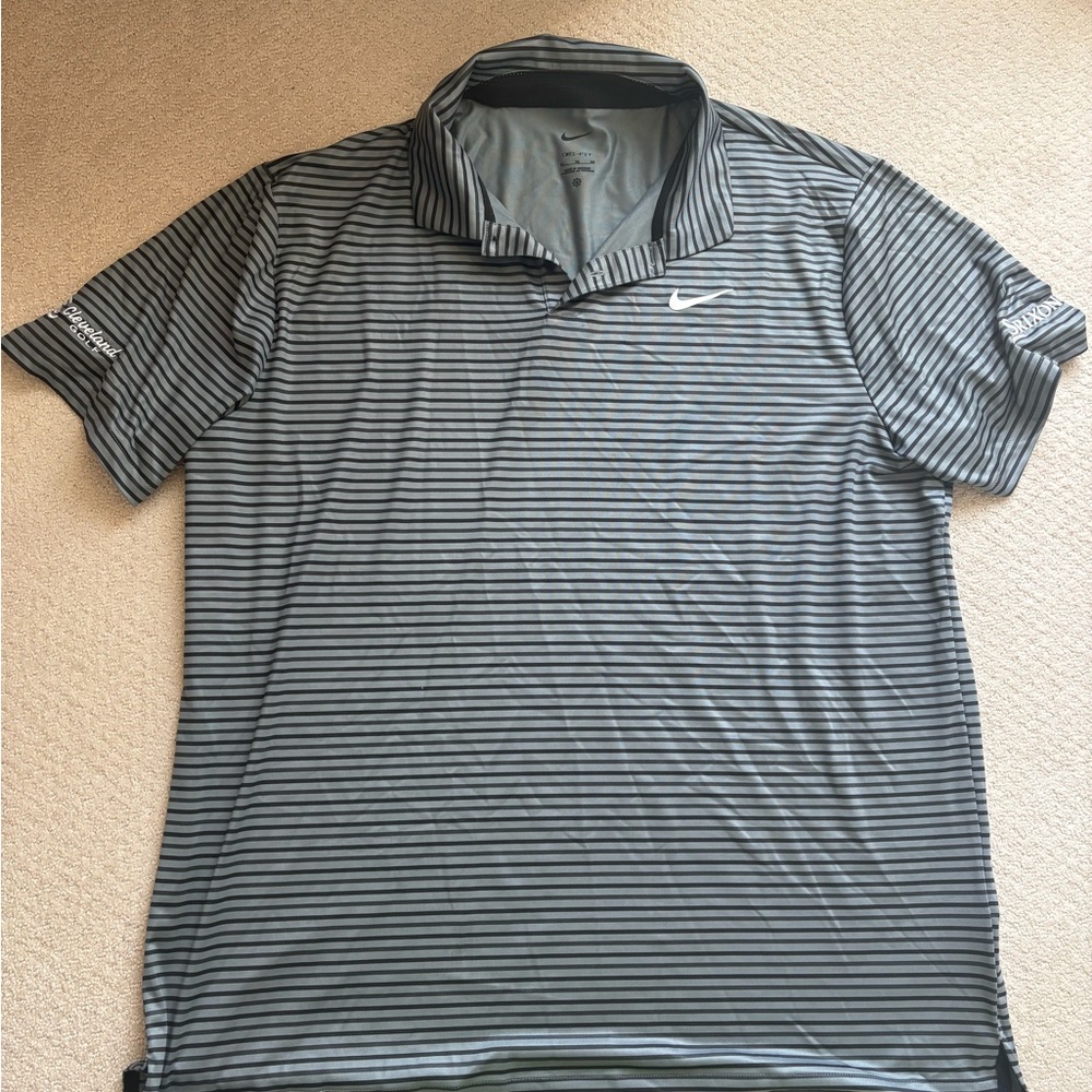 Nike Men's Black Striped Polo Shirt